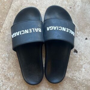 Balenciaga Black Pool Slides Women’s Size 9